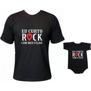 Camiseta Eu Curto Rock tal pai tal filho(a)